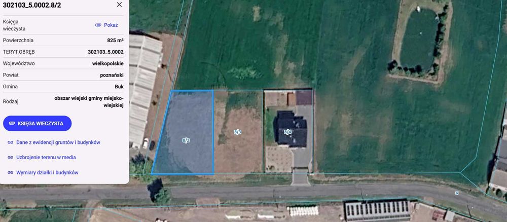 Działka Budowlana Dakowy Suche k. Buku 825 m² - Widok 2