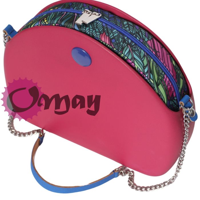 Chabrowy organizer OBAG MOON LIGHT pawie pióra 2 kieszenie wkład OMAY