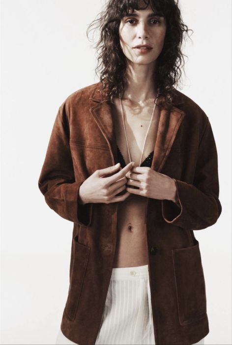 Замшевий піджак куртка Zara