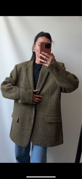 Оригінальний,вінтажний жакет-пальто від бренду Harris Tweed