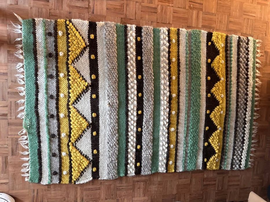 Tapete GUSHKA de Lã Natural – Feito à Mão na Ucrânia, 110 × 175 cm