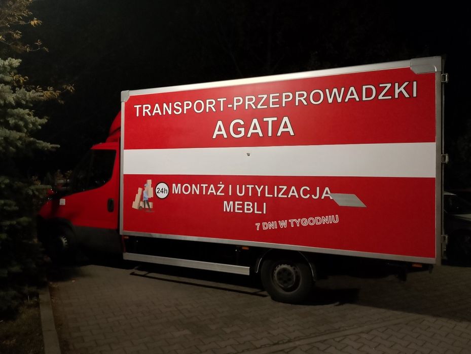 Transport przeprowadzki Agata~utylizacja mebli~24h/7dni w tyg