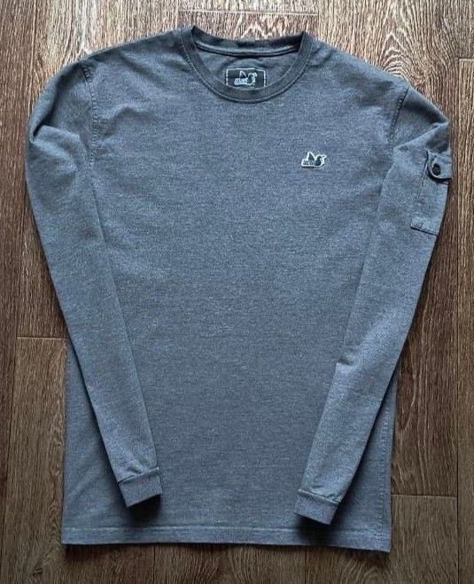 Серый мужской свитшот худи футболка Peaceful Hooligan размер M