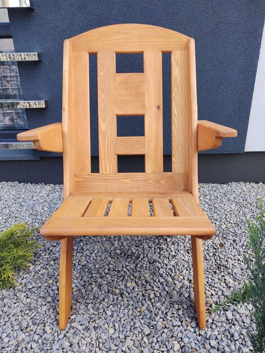 Krzesło ogrodowe drewniane składane, tarasowe X lamel nr 3