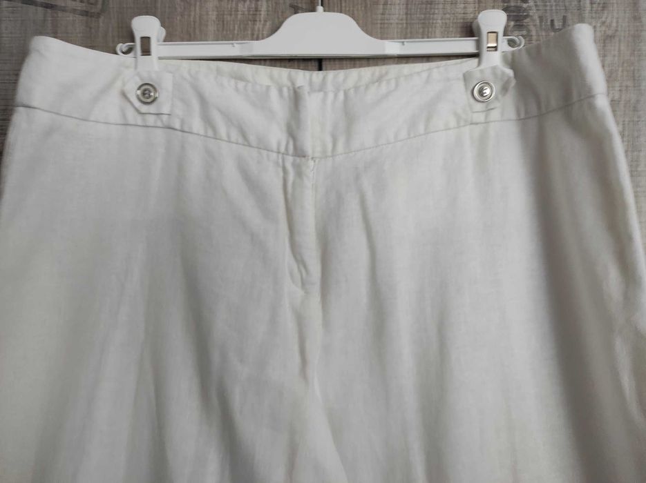 Spodnie damskie lniane, 100 % len, rozmiar 44/46