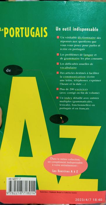 Livro gramatical para franceses aprenderem o português