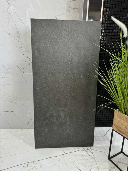 Ciemny gres GRAFIT 120x60 imitacja kamienia mat, struktura jak kamień