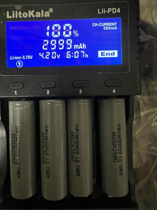 Акумулятори 18650 LG Chem 2900-3000ma/h