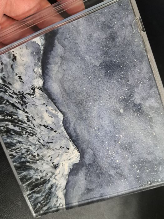 Pintura paisagem e céu estrelado 12 x 12 cm - NOVO