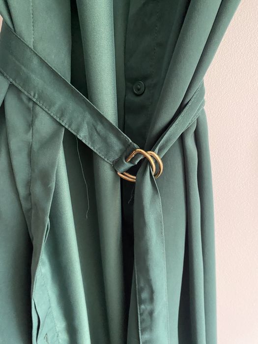 H&M ciemnozielona Koszula tunika długa pasek 38 M