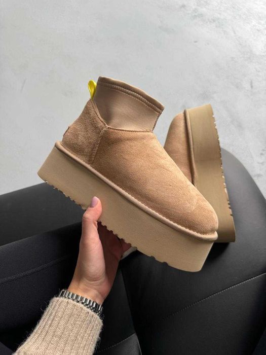 Уггі UGG Dipper Mini Sand premium натуральні замша і хутро