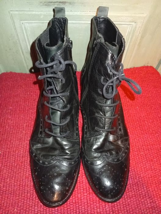 Buty za kostkę, sztyblety, skóra naturalna, 37