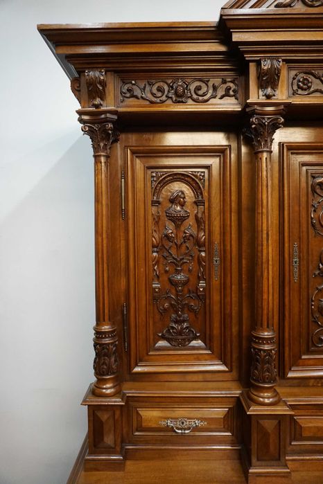 Stary Pałacowy Kabinet – Kredens Neorenesans Francja Figura Diabła