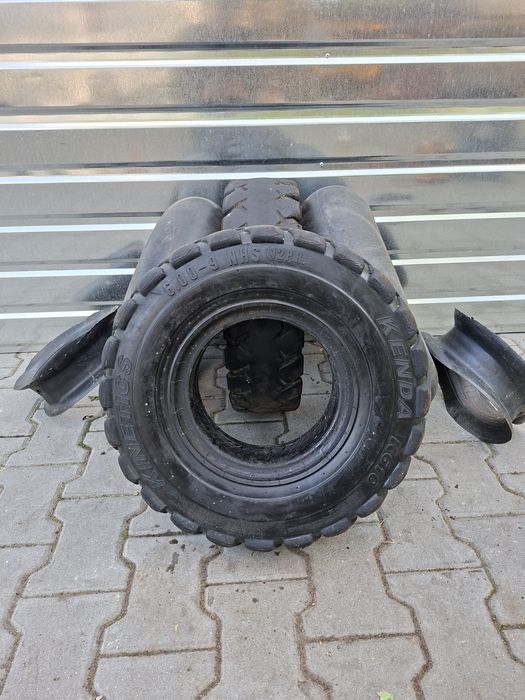 Opony przemysłowe pompowane  6.00-9 z dętką  i ochraniaczem