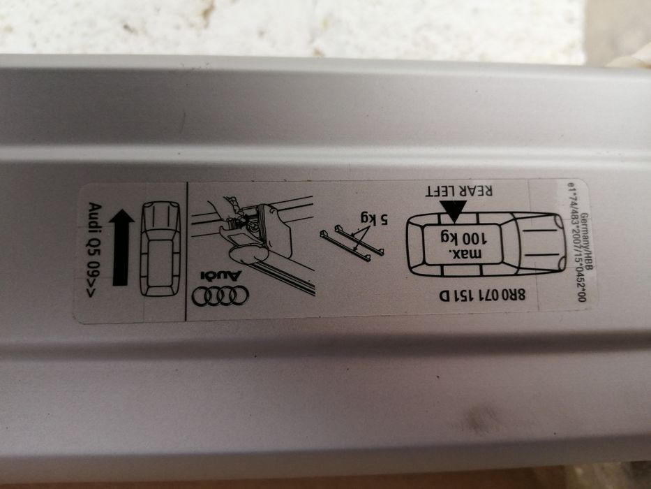 Conjunto de barras tejadilho novas Audi