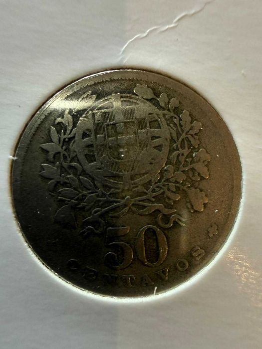 Moeda 50 Centavos 1938 – Alpaca – República Portuguesa