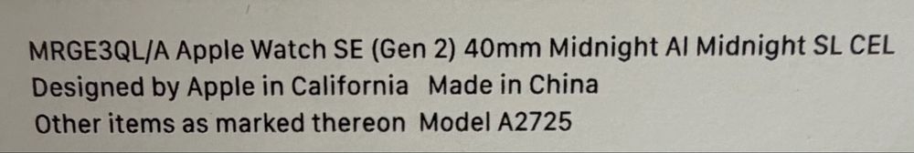 Apple Watch SE (2ª Geração) 40mm GPS+Cellular