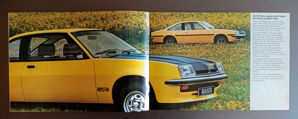 1978 brochura folheto Opel Manta E