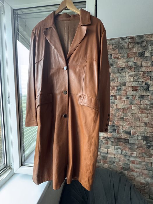 Шкіряний тренч, кожаное пальто, плащ Італія