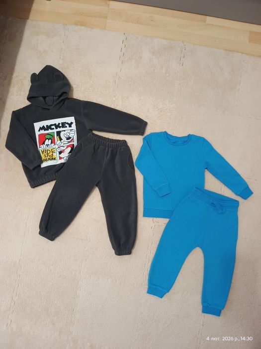 Теплий флісовий костюм George 98, мохровий чоловічок Next 98, 2-3 роки