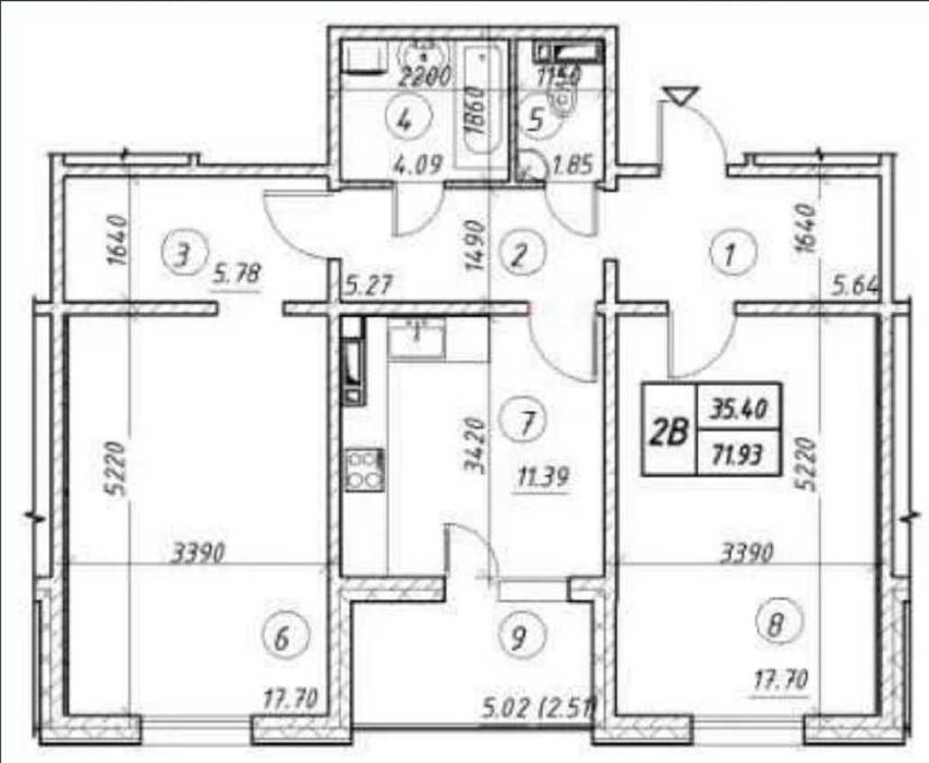 2-кімнатна квартира за адресою (площа 72 м²) - Atlanta.ua - фото 4