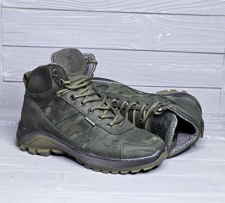 Мужские койот хаки черные прошитые зимние деми ботинки на мембране!!!