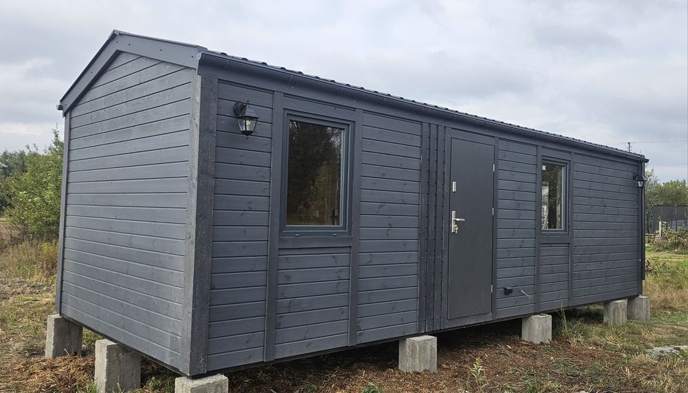 Domek drewniany całoroczny 8x3.2 mobilny letniskowy
