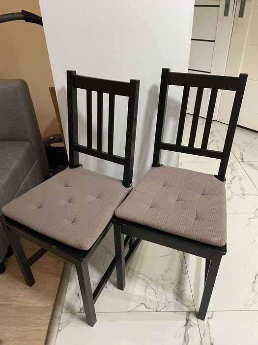 Krzesła IKEA STEFAN 2 szt. | brązowo-czarne