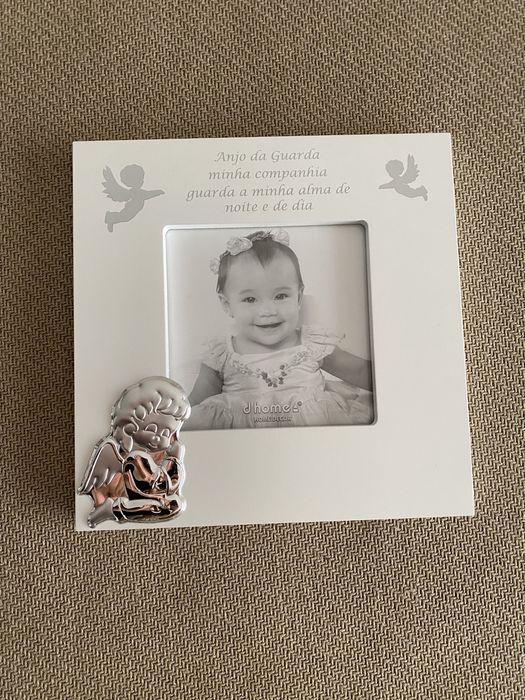 Porta fotografia com anjo em prata