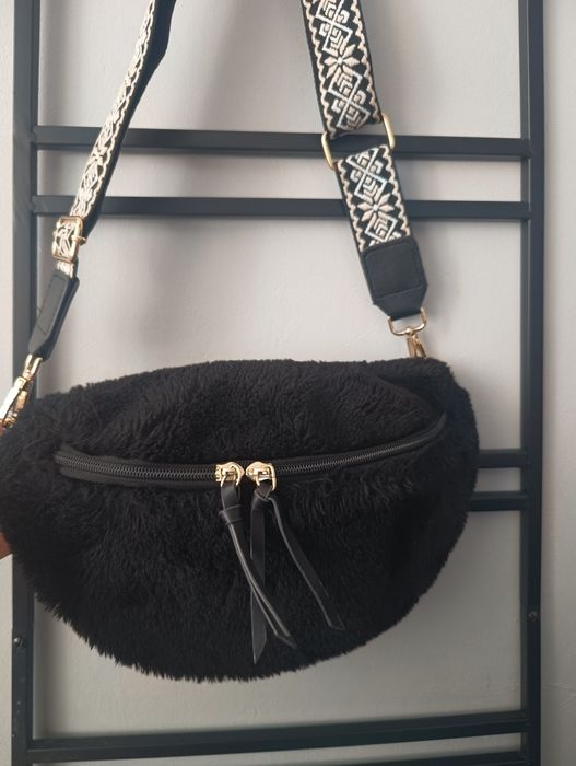 Nerka futrzana pleciony pasek