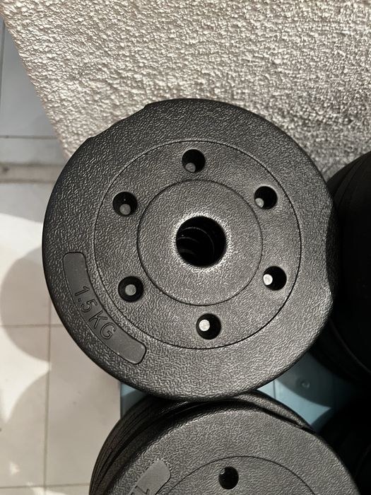 Kit musculação com varios pesos