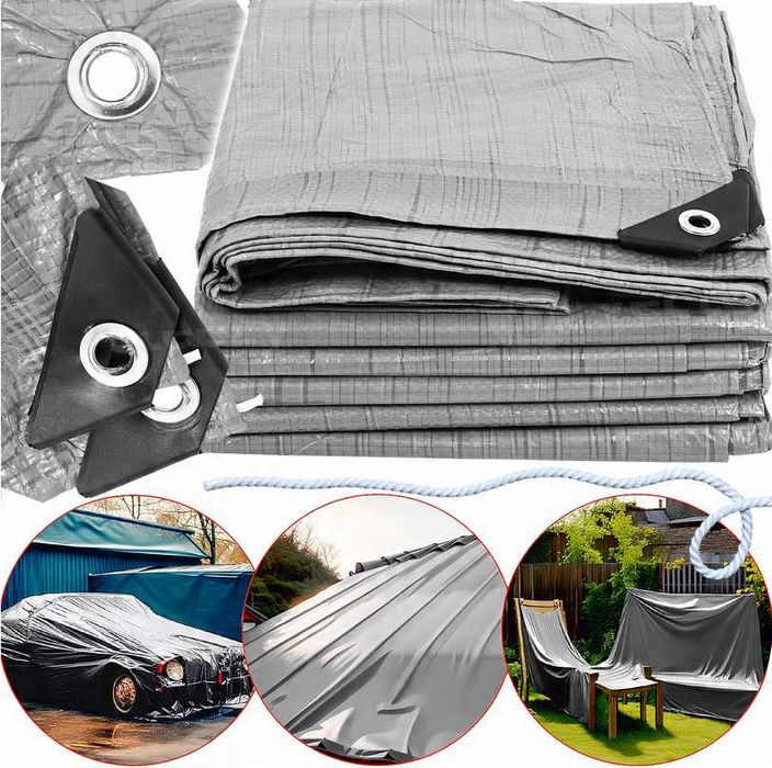 Plandeka płachta ochronna PE 8x12m 120g MOCNA GRUBA UNIWERSALNA