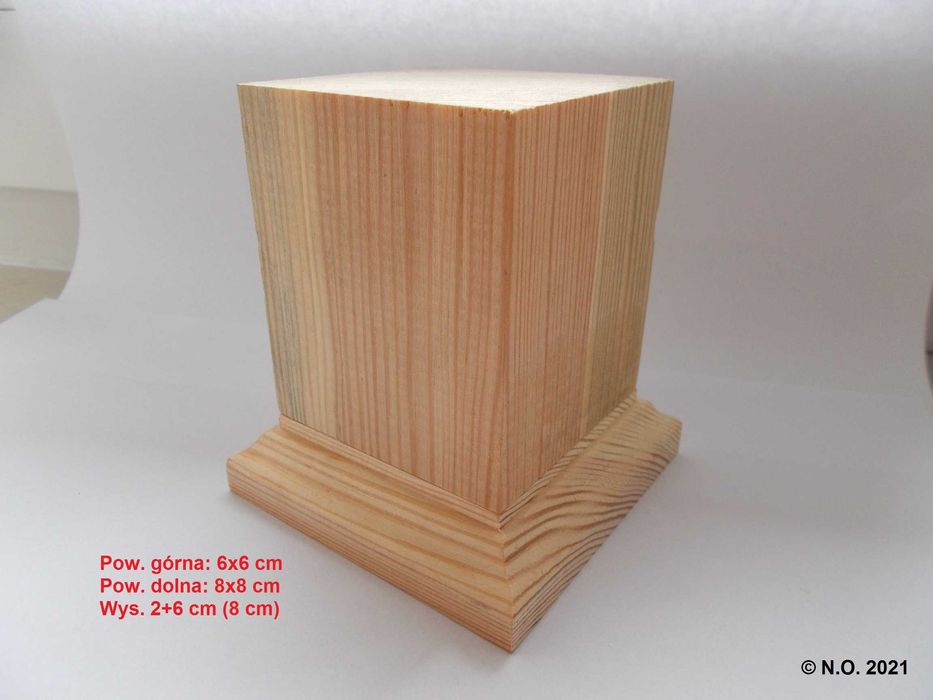 Podstawka drewniana z podwyższeniem pod modele popiersia figurki cokół