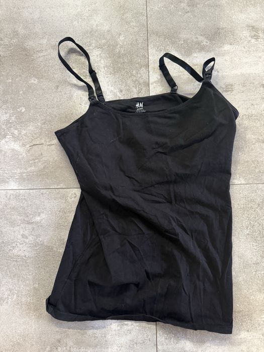 Top do karmienia 2w1 H&M Mama M z ramiączkami do odpinania bawełniany