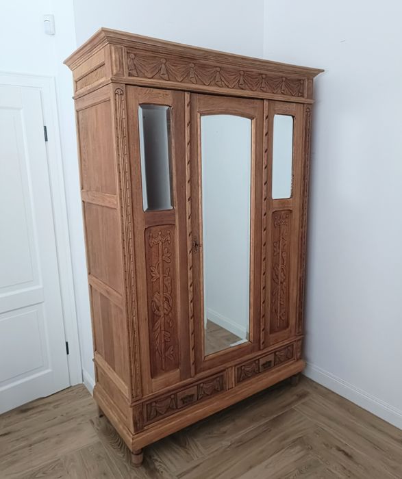 Stara dębowa szafa antyk lite drewno