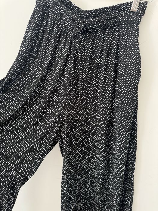 ZARA satynowe spodnie palazzo Groszki Wide leg