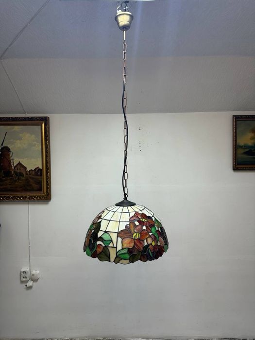 Люстра стельова підвісна у стилі Тіффані вітраж 7549