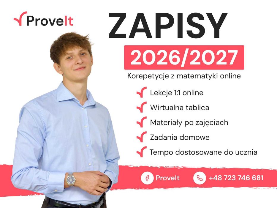 Korepetycje z matematyki online | Egzamin 8-klasisty, liceum, matura | 50+ opinii