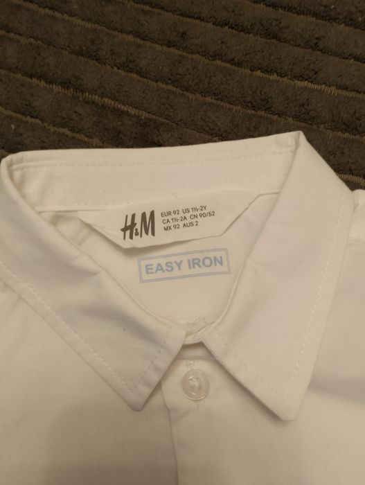 Koszula biała H&M 92 chłopiec długi rękaw easy iron +koszulka Reserved