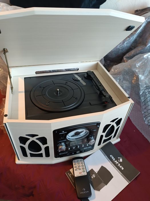 Програвач вінулу Auna NR-620, CD,USB,SD,FM, Tape, білий