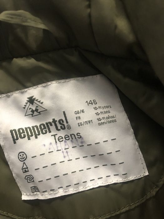 Kurtka Pepperts 146/ ok.11 lat khaki dla dziewczynki kaptur lekka