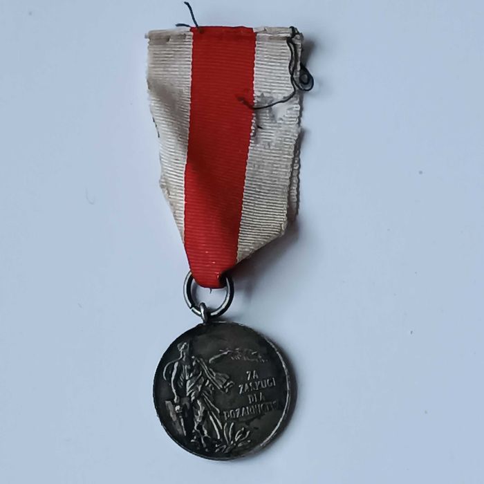 Medal Za Zasługi Dla Pożarnictwa PRL z Wstążką Oryginał