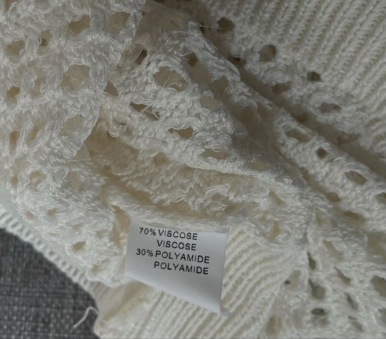 Kremowy ażurowy sweter z cekinami Bisou’s Project S M