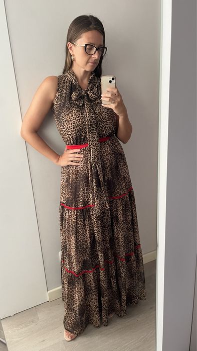 Lily was here by Liliana Kupidura sukienka maxi w panterkę długa
