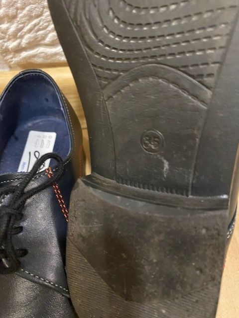 Buty skórzane granatowe