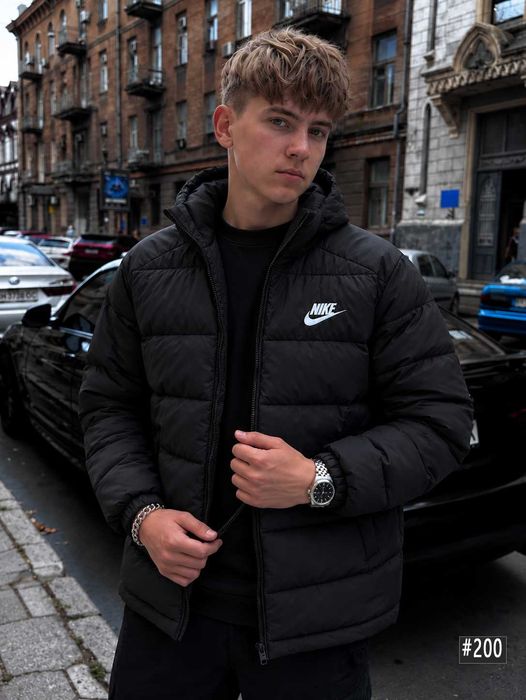 Черный Микро Пуховик Nike