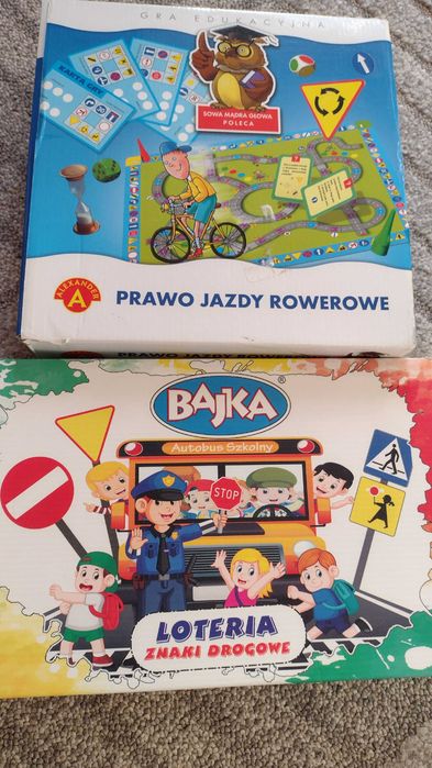 Aleksander Bajka Gry 2 sztuki do nauki znaków karta rowerowa