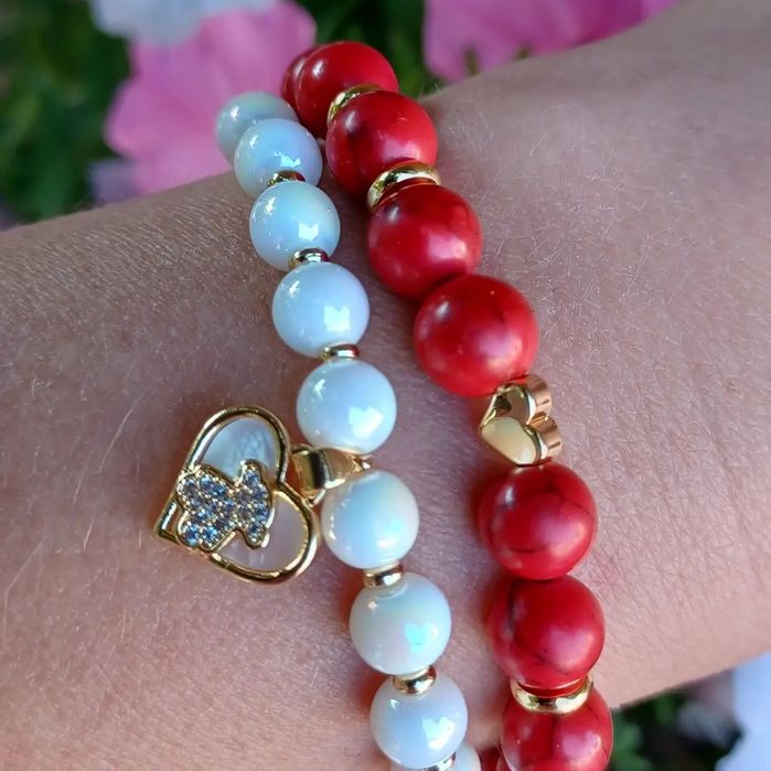 Bransoletki 2w1 z kamienia naturalnego Handmade