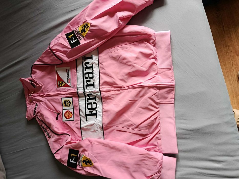 Różowa Kurtka Ferrari F1 Vintage Retro Oversize Nowa