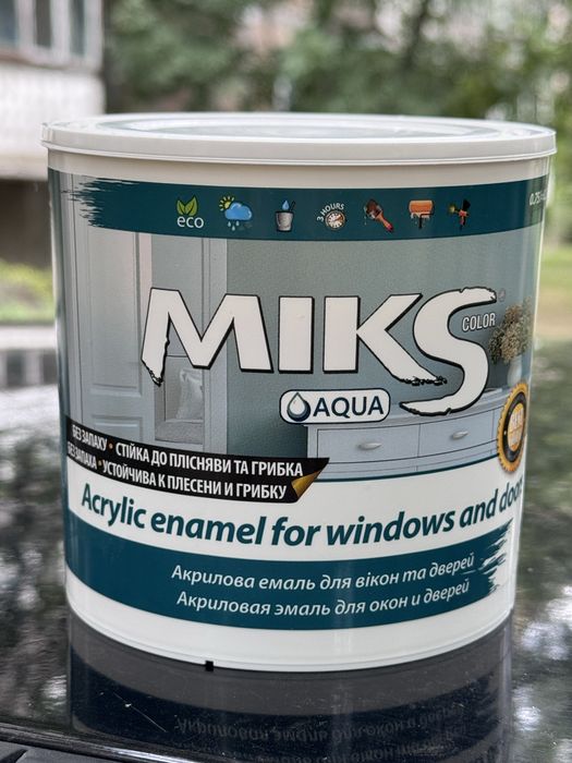 Акрилова емаль MIKS Aqua — для вікон та дверей